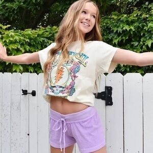Girls Hard Tail Terry Cloth Drawstring Shorts